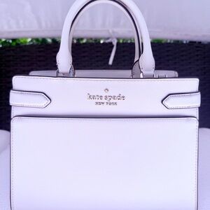 Kate Spade White Satchel with Structured Design